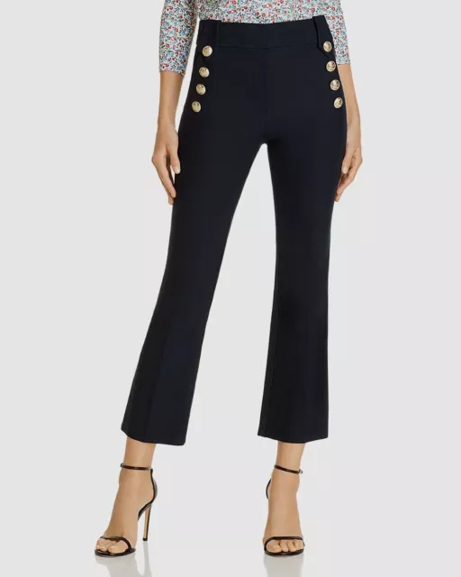 $365 Derek Lam 10 Crosby Women's Blue High Waisted Cropped Flare Pants Size 8