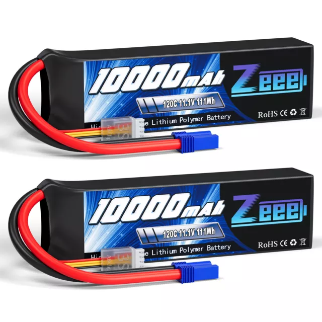 2x Zeee 3S Lipo Battery 10000mAh 11.1V 120C EC5 for X-Maxx RC Car Airplane FPV