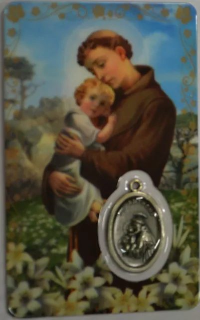 ST ANTHONY, Window Prayer Card & Charm, 54mm x 85mm, Inspirational Card