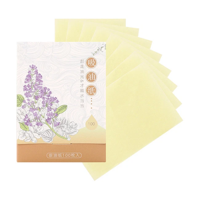Hoja absorbente de aceite facial delgada colorida 100 piezas de lino