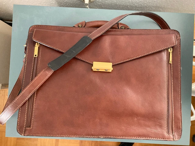Aktentasche aus Leder von Stratic, hellbraun, neu