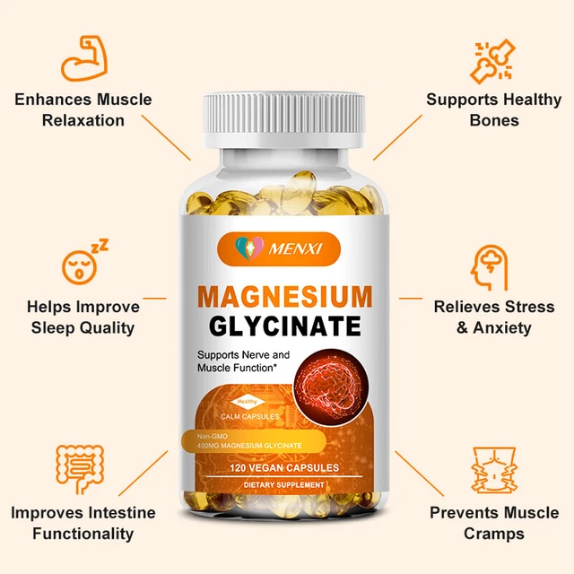 MAGNESIUM GLYCINATE SUPPLMENT, Stress & Anxiety Relief High Potency 2 x