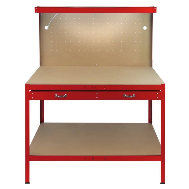 Strumento leggero banco da lavoro rosso cassetto pegboard garage resistente officina in acciaio fai da te