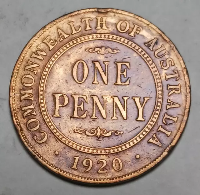 1920 Australia Penny - Bronze Coin - George V