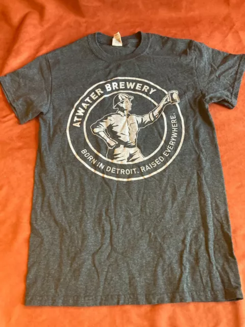 Atwater Brewery Detroit Michigan Tee T Shirt Womens Small Gray Craft Beer