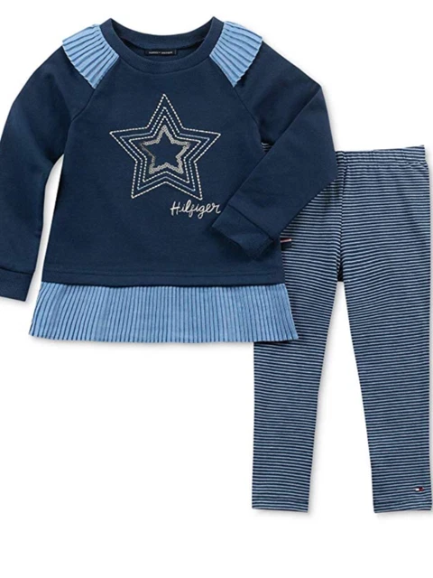 Tommy Hilfiger Set 2 Pezzi per Ragazze - Tunica e Leggings a Righe prezzo disponibile $50