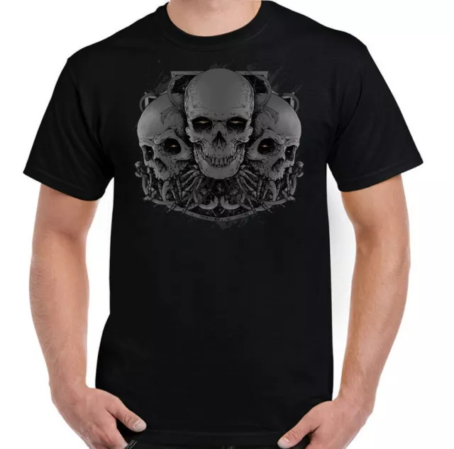 T-shirt teschio uomo biker tatuaggio gotico moto compleanno 3