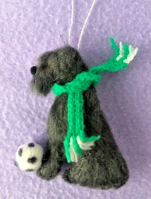 Wolfhound / Deerhound / Football - Any Colour Scarf - Part Needle Felted Dog.