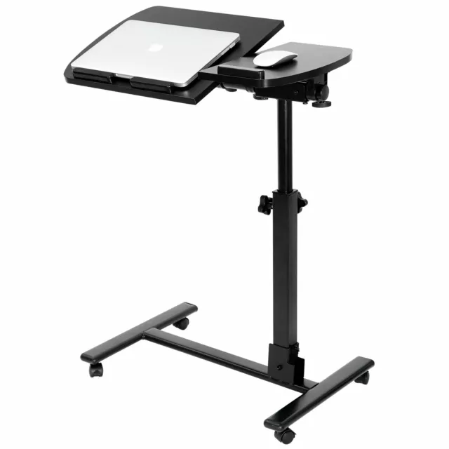 Laptop Desk Angle Height Adjustable Rolling Cart Over Bed Hospital Table Stand