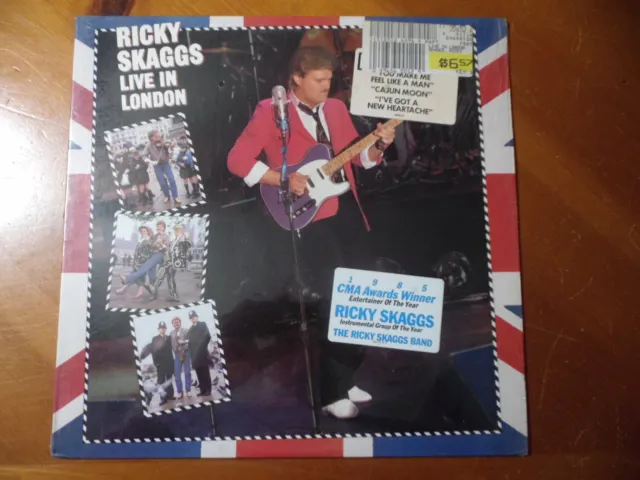 RICKY SKAGGS LIVE IN LONDON LP 1985 1ST PRESSING in Shrink