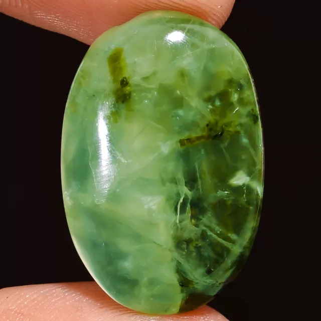 Natural Prehnite Oval Shape Cabochon Loose Gemstone 26.5 Ct. 24X16X6 mm A-16605