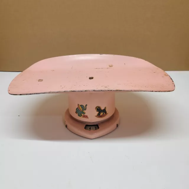 Vintage 1951 Pink Metal Counselor 24 Lb Baby Scale ( Needs Calibrated )