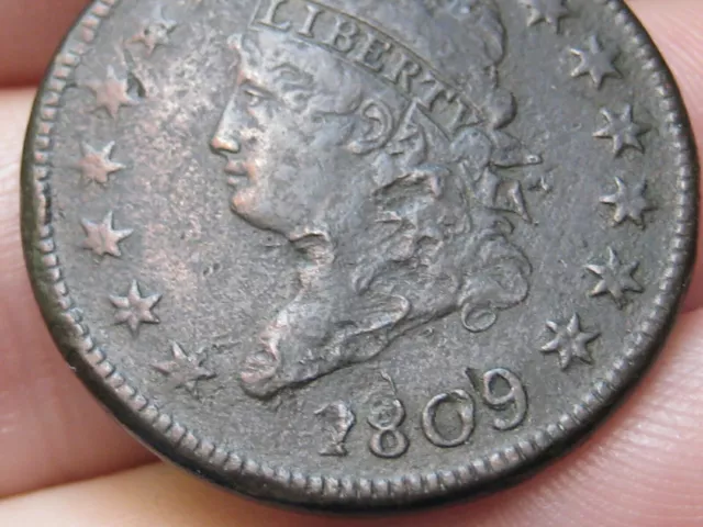 1809 Classic Head Large Cent Penny- VF/XF Details