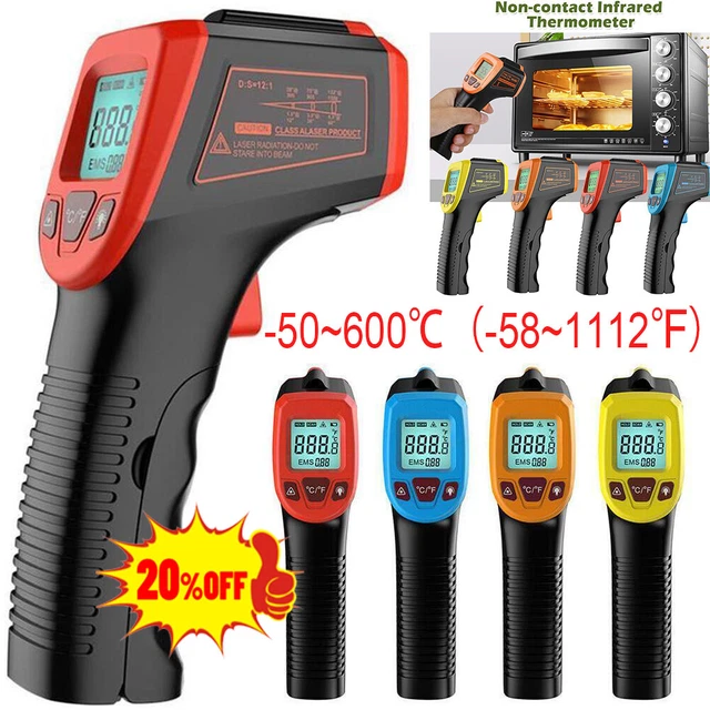 Digital Industrial Infrared Thermometer IR LCD Temperature Gun Laser Pyrometer q