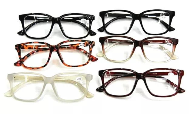 Large Frame Oversized Retro Fashion Reading Glasses Men's Woman's 6 Colours TN44