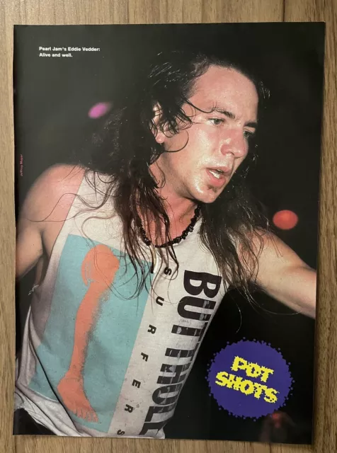 Vintage Pearl Jam Eddie Vedder Magazine Pinup Clipping