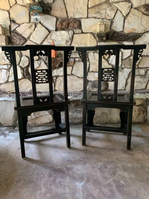 Pair of Antique Chinese Qing Dynasty Side Chairs - Late 19th Century