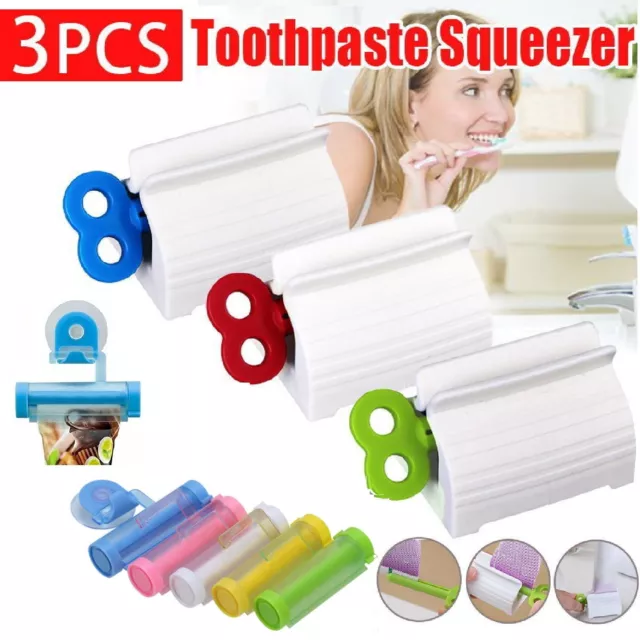 Toothpaste Squeezer Bathroom Tube Dispenser Seat Easy Stand Tube Rolling Holder