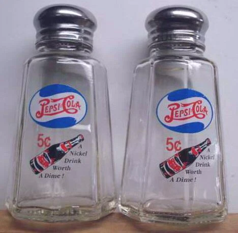 Up4Bid Charming Set of 2 Pepsi Cola Oval Salt and Pepper Shakers