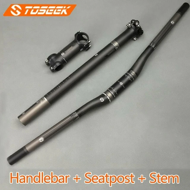 TOSEEK Carbon 31.8 MTB Bike Handlebar Road Bike Stem 27.2/30.8/31.6 Seatpost Set