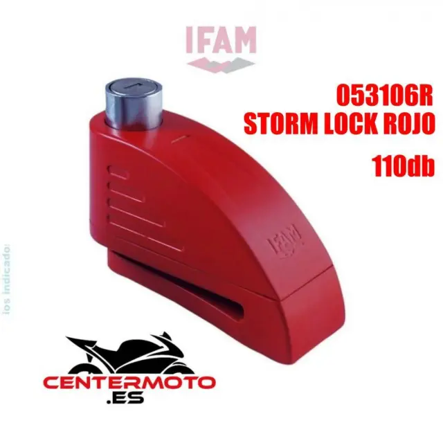 Candado disco alarma IFAM pinza antirrobo 110dba Storm lock 053106R