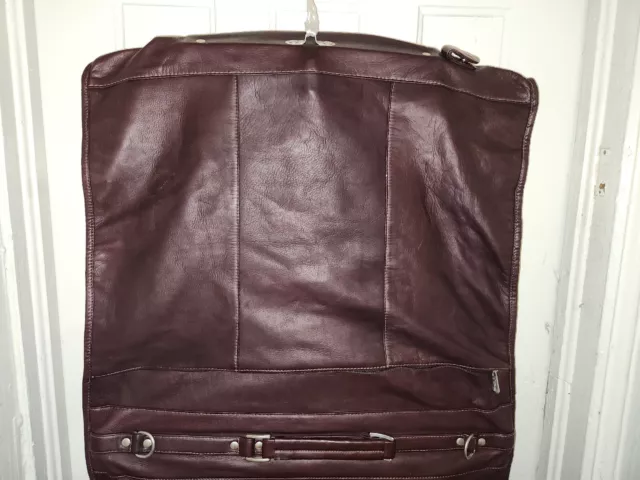 Piel Leather Garment Bag Brown 2