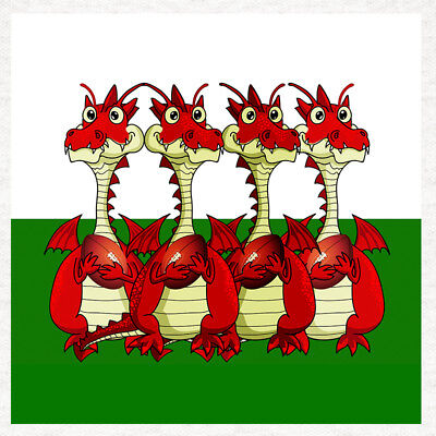 Sport-Welsh Rugby Dragon- Fabric Craft Panels in 100% Cotton or Polyester