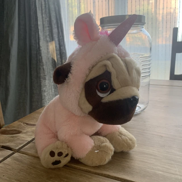 KEEL TOYS PUGSLEY Dog Unicorn 🦄 Plush Soft Toy Cute Beanie .VCG. Pink