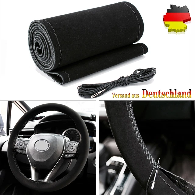 Lenkradbezug Echt leder Wildleder Lenkradhülle Zum Schnüren Rutschfest 37- 38 cm