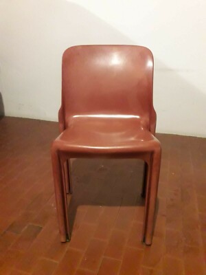 Artemide sedia mod Selene design Vico Magistretti vintage color amaranto 
