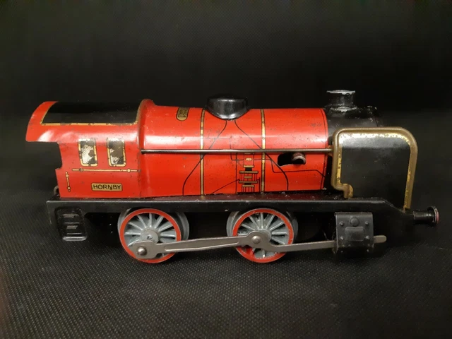 Ancienne Locomotive à Vapeur Hornby - Tôle Rouge - Vintage 1960