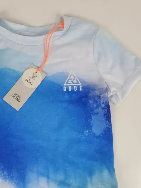 Mini T-Shirt Estate Ragazzi River Island Top Manica Corta 6-9 Mths 74 cm Blu 2