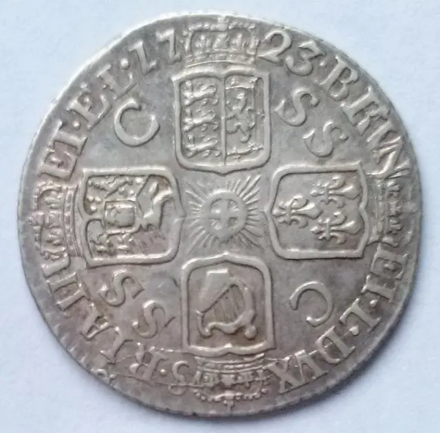 1723 King George I Silver Sixpence Coin SSC Very Fine