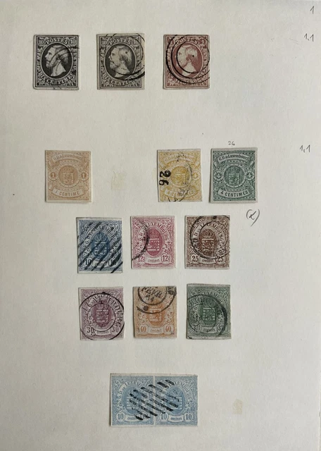 LUXEMBURG 1852-1906 gestempelte URALTE KLASSIK SAMMLUNG auf BLÄTTERN (W9721d