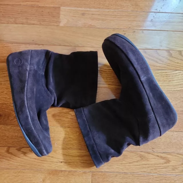 Fitflop Dash Brown Suede Leather Ankle Boots Walking Comfort Shoes Womens Sz 8