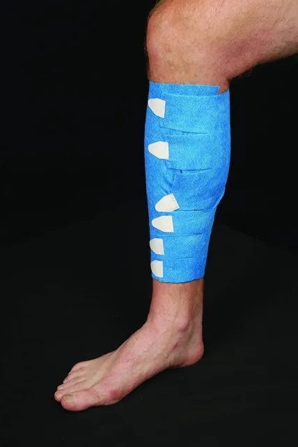 Tapeless Medical Reusable Non-Adhesive Adjustable Long Leg Wrap 104-M New