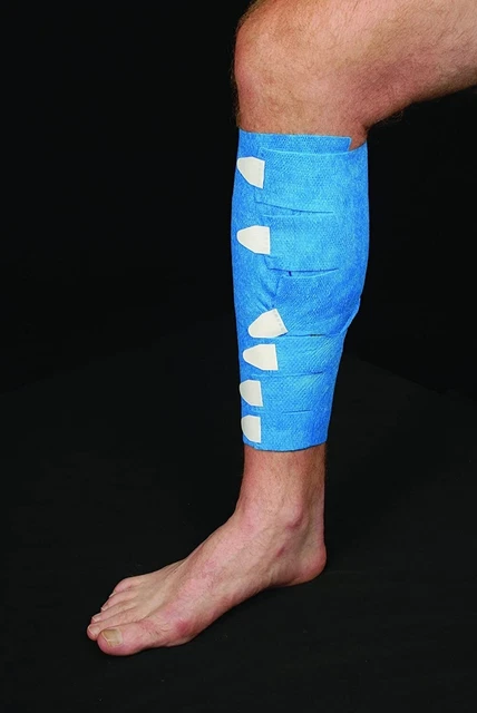 Tapeless Medical Reusable Non-Adhesive Adjustable Long Leg Wrap 104-M New