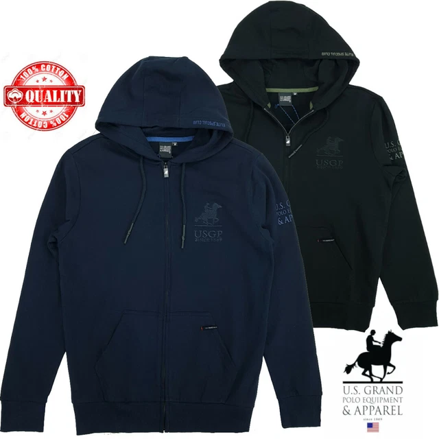 Felpa Giacca Aperta Uomo Sportiva con Cerniera e Cappuccio Zip Cotone Leggera