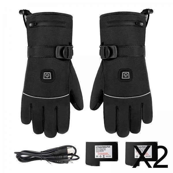 2X Gants Chauffants électriques Chauds Gants De Chaleur Thermique Ski