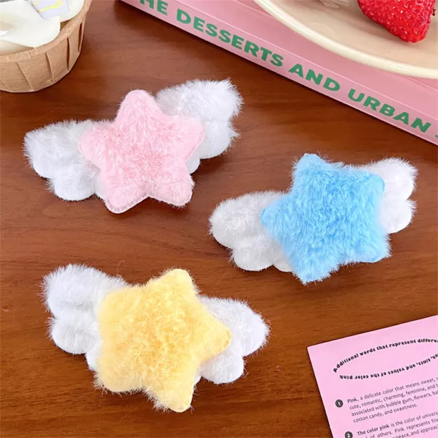 Cute Plush Wing Star Shaped Hair Clips Duck Billed Clips Simple Sweet Headwea Sp