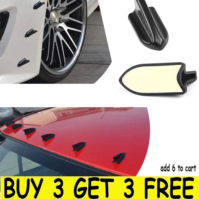 Car Roof Shark Fins Spoiler Wing Kit Vortex Generator EVO Style Universal LK