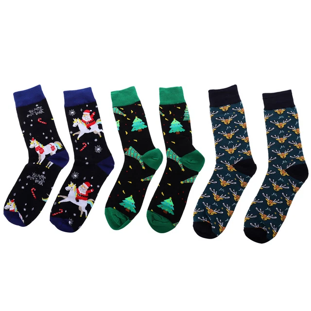 3 Pairs Uniform Socks Casual Cotton Socks Chrismas Socks Cartoon
