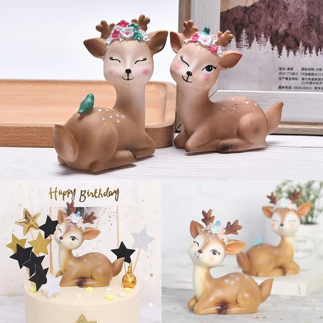2x Figurines De Cerfs Artisanat Ornement Décoratif Pour La Décoration De La Maison Meuble TV De