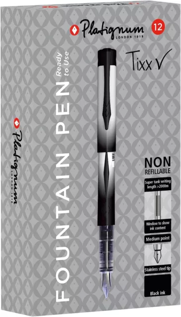 Pilot VPen Disposable Fountain Pen Black (Pack of 12) SV4W01