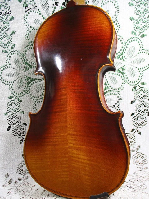 Good Old Czech Stradivarius Model Violin w/German Stamped Bow in Case *Video