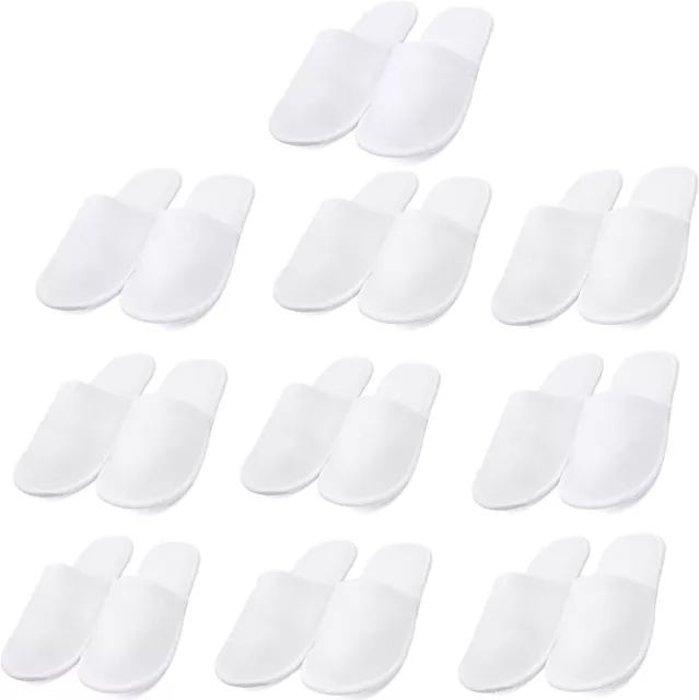 10/20 Pairs SPA HOTEL GUEST SLIPPERS CLOSED TOE TOWELLING DISPOSABLE TERRY