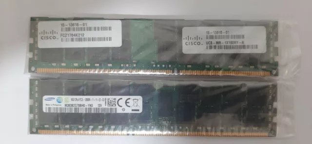 2 Barrette de RAM 16GB DDR3-1600-RDIMM/PC3-12800/dual Cisco UCS-MR-1X162RY