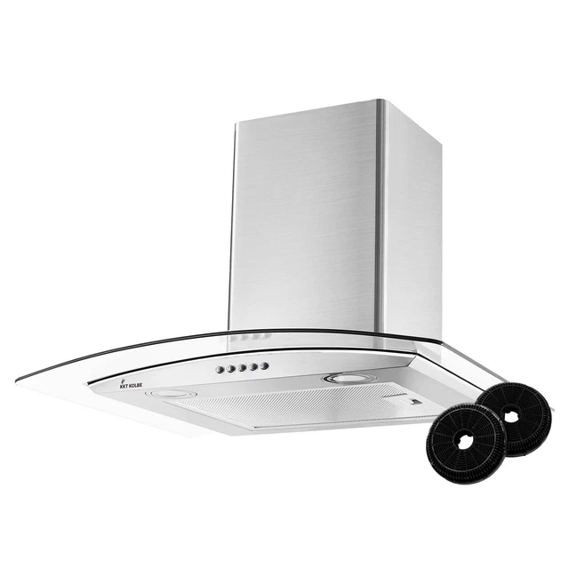 Cappa Aspirante 60 Cm KKT Kolbe | Inclinata In Acciaio Inox E Vetro Bianco | Classe B | BASE604WED - Foto 3