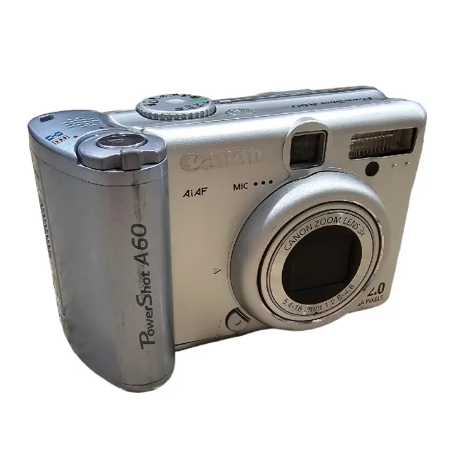 Canon PowerShot A60 2.0MP Digital Camera Silver - Tested & Works *PLEASE READ*