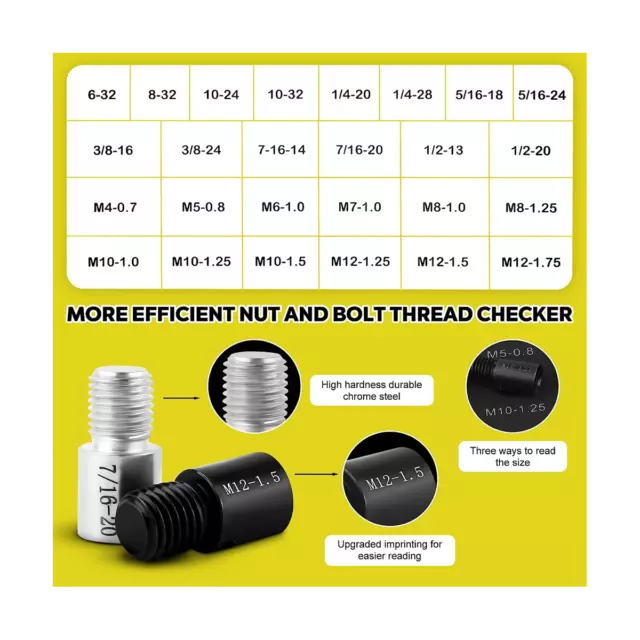 2X(26-Teiliger GewindeprüFer für Muttern und Schrauben - Gewindelehre, Geeignet 3